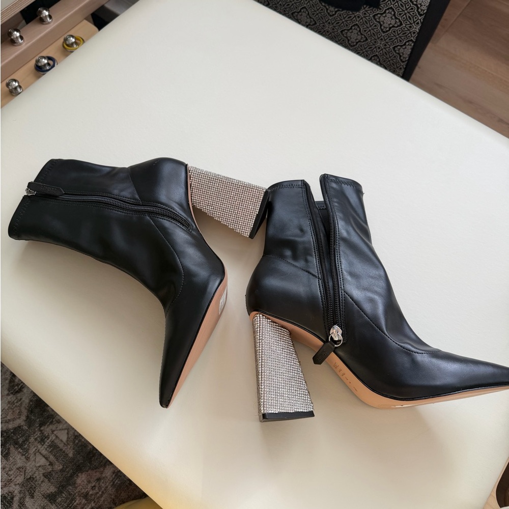 Schutz Ankle Boots with Rhinestone Heel - Picture 3 of 7